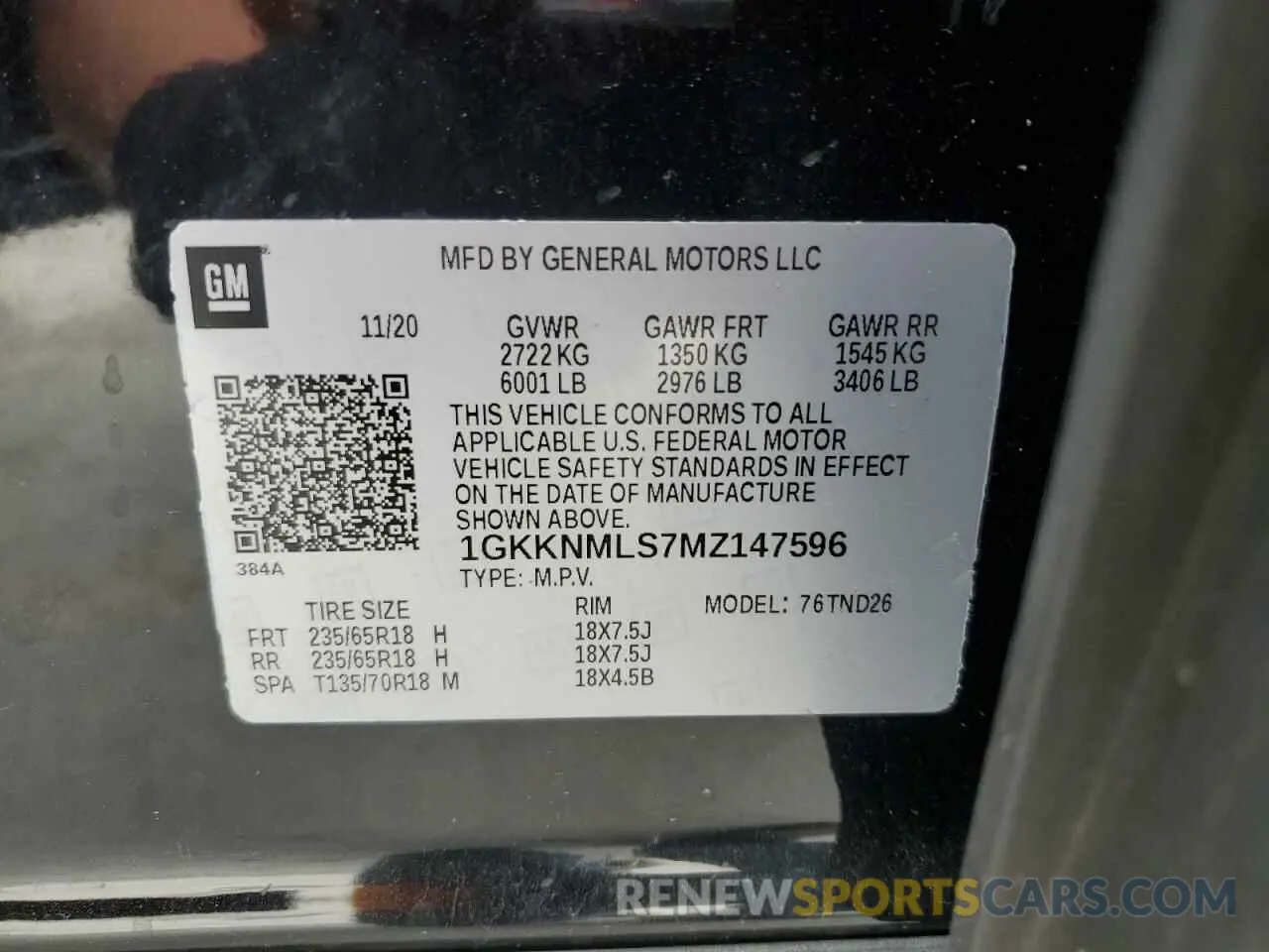 14 Photograph of a damaged car 1GKKNMLS7MZ147596 GMC ACADIA 2021