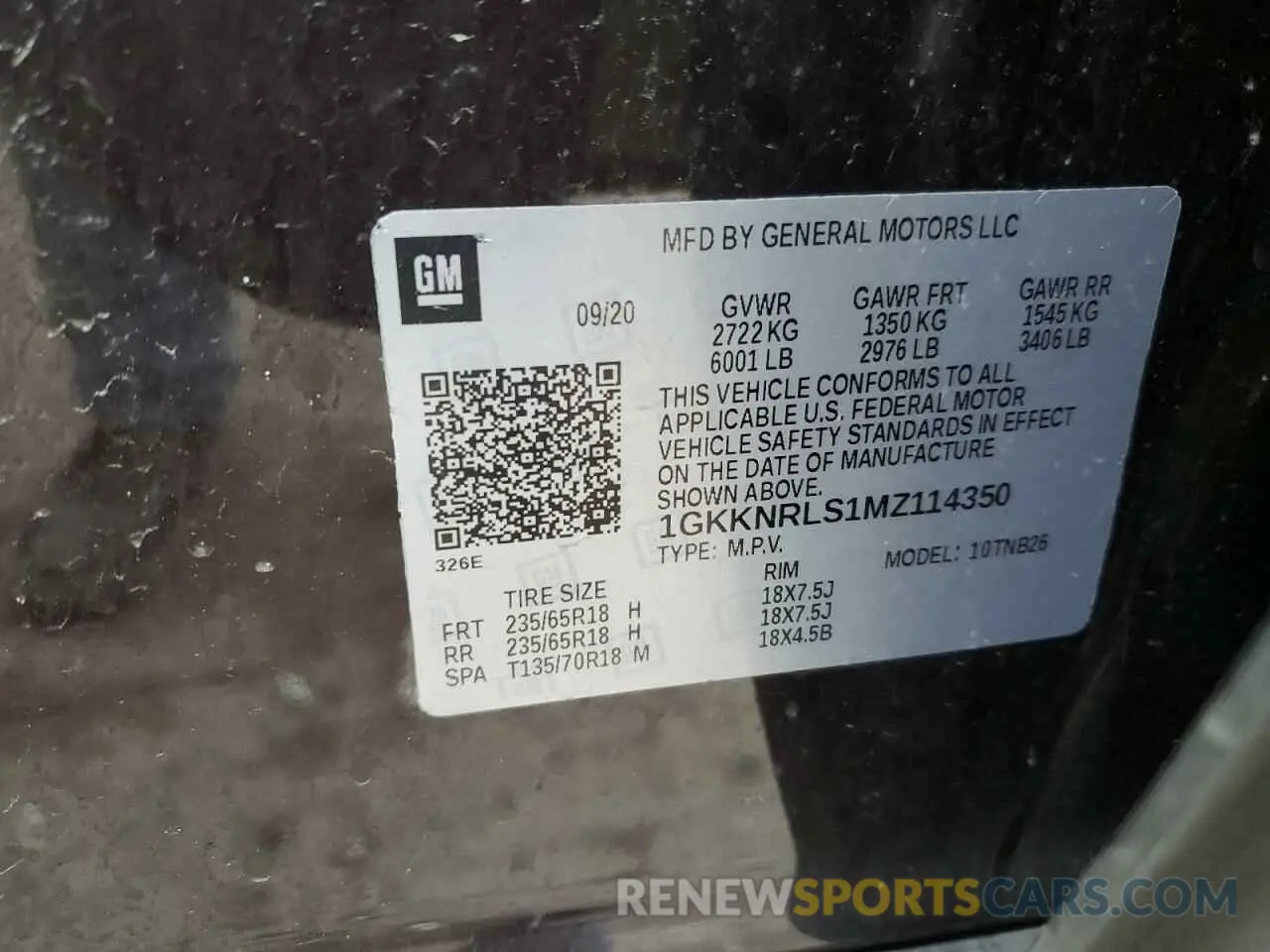 14 Photograph of a damaged car 1GKKNRLS1MZ114350 GMC ACADIA 2021