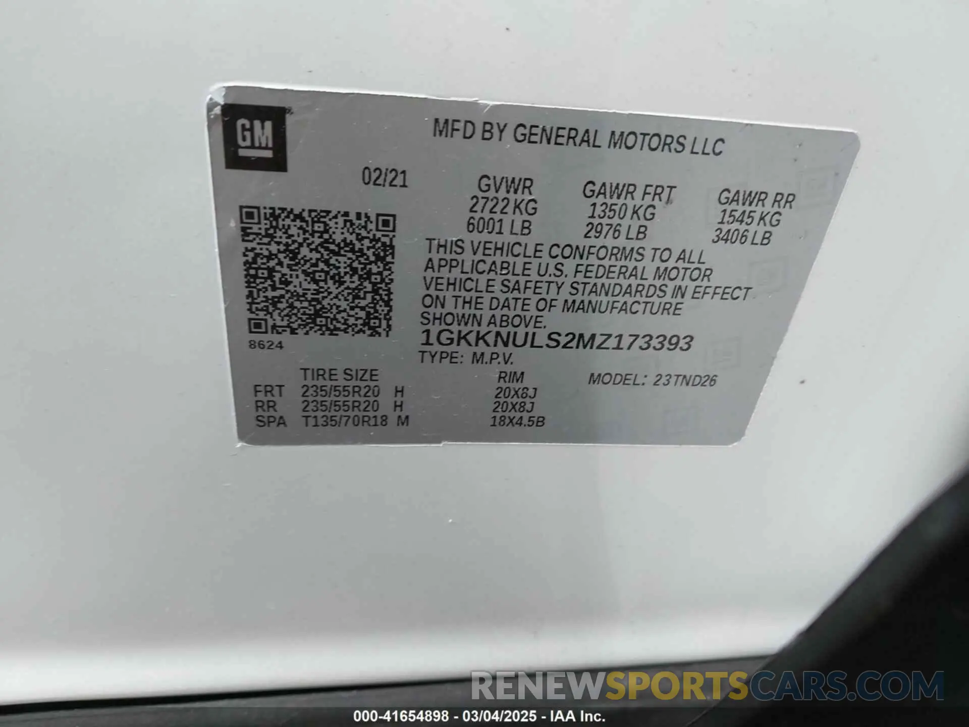 9 Photograph of a damaged car 1GKKNULS2MZ173393 GMC ACADIA 2021