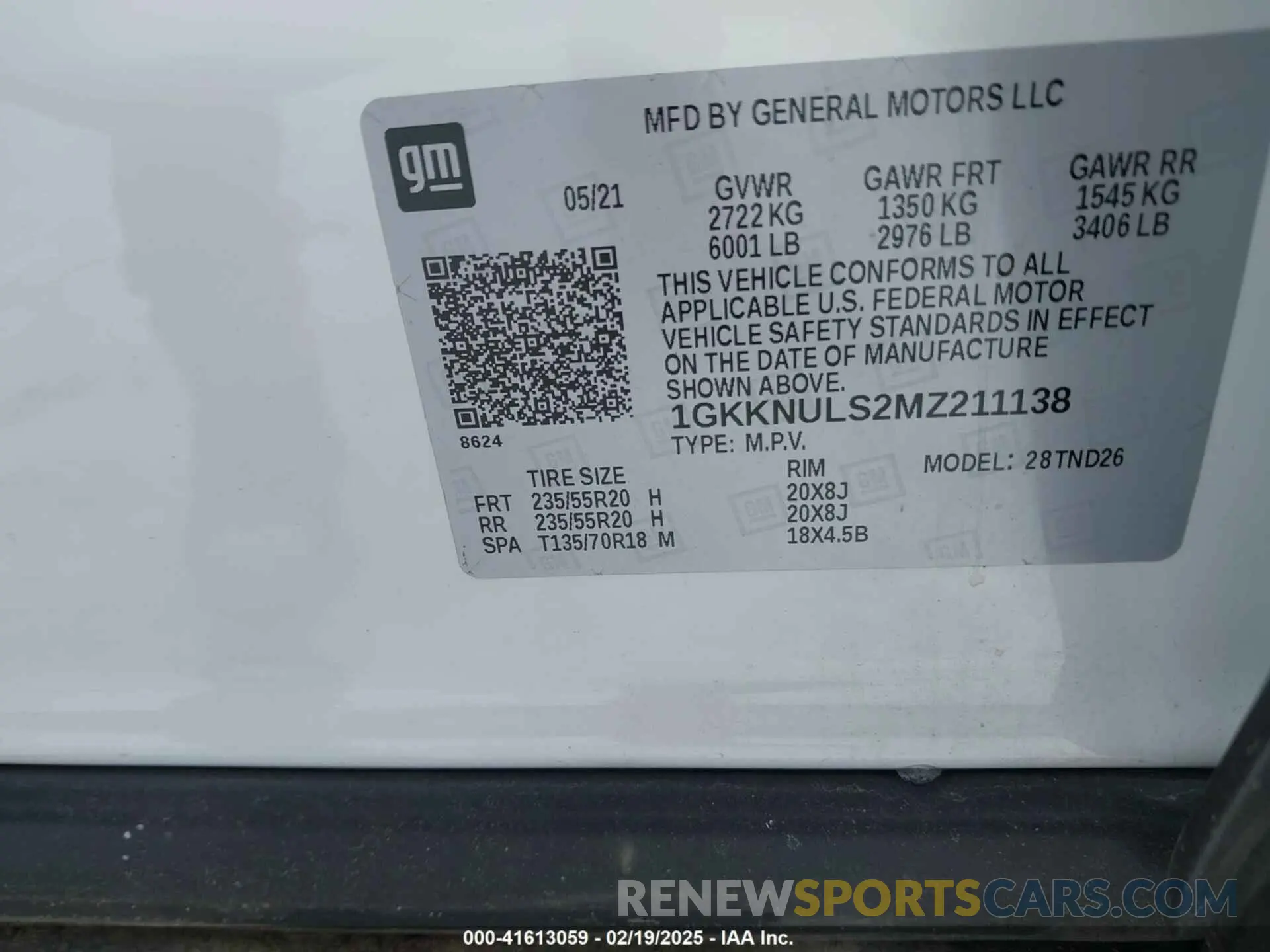 9 Photograph of a damaged car 1GKKNULS2MZ211138 GMC ACADIA 2021
