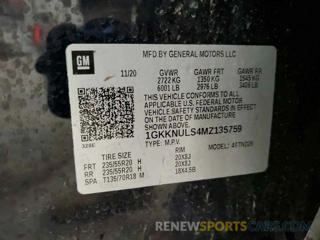 13 Photograph of a damaged car 1GKKNULS4MZ135759 GMC ACADIA 2021