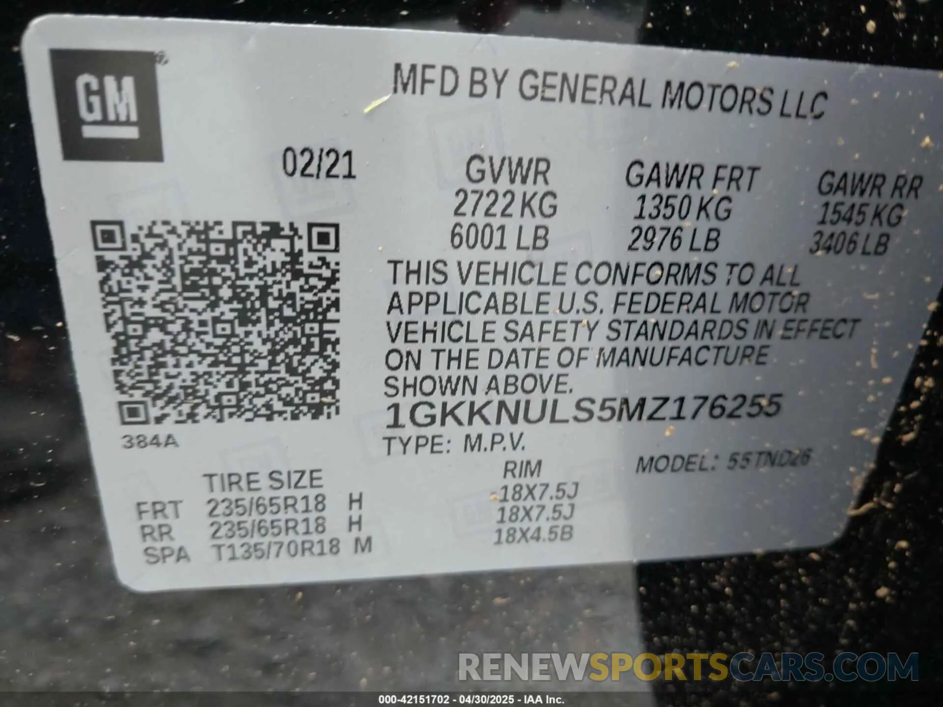 9 Photograph of a damaged car 1GKKNULS5MZ176255 GMC ACADIA 2021