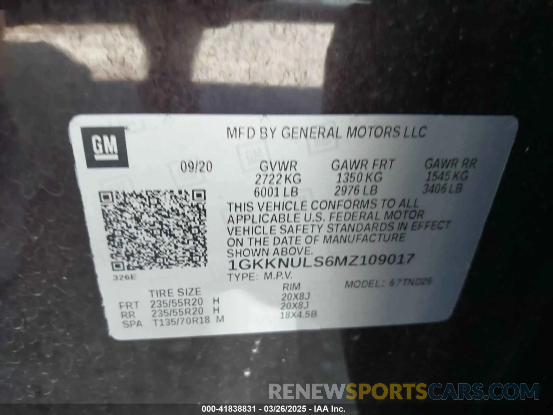 9 Photograph of a damaged car 1GKKNULS6MZ109017 GMC ACADIA 2021