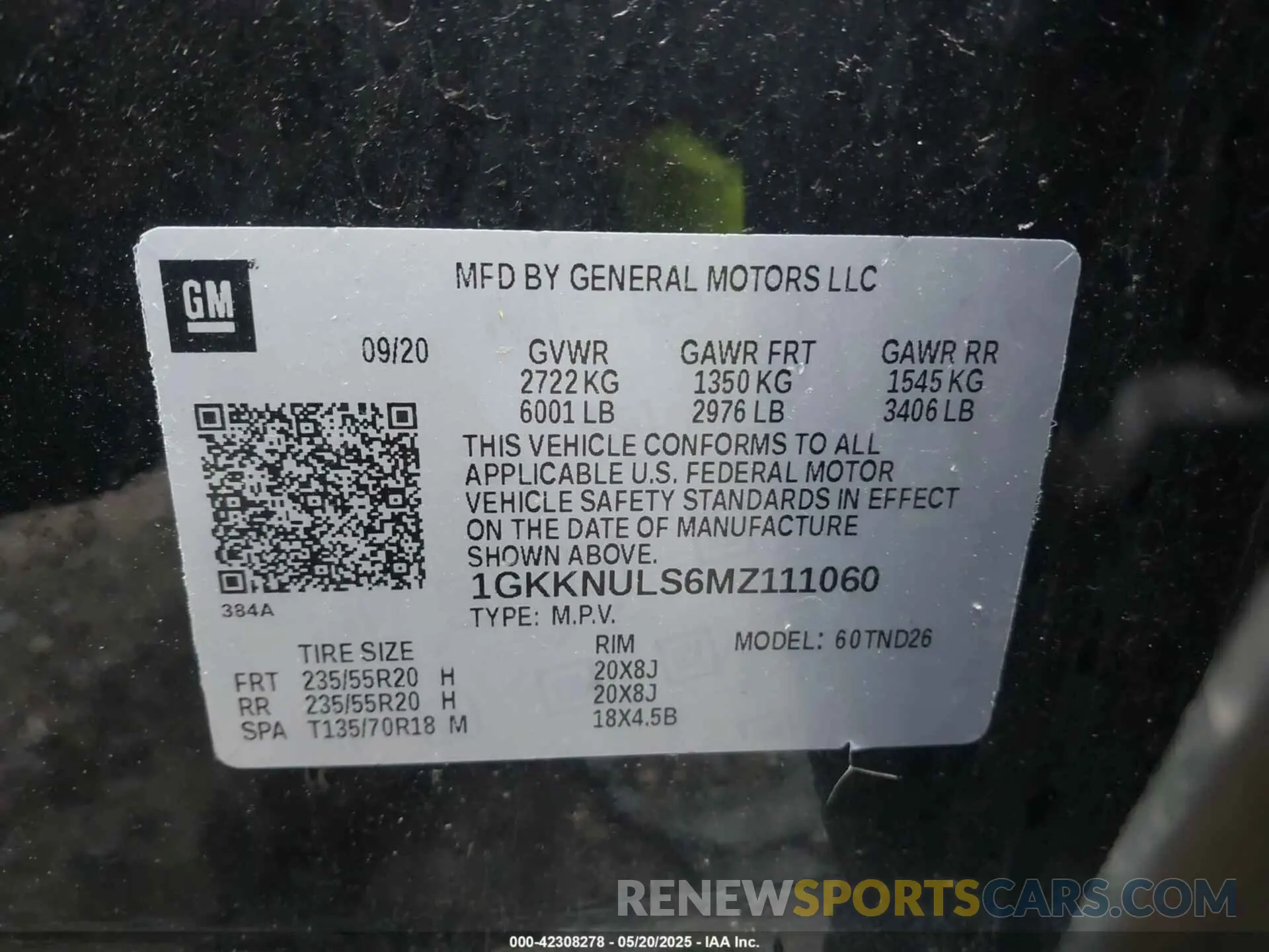9 Photograph of a damaged car 1GKKNULS6MZ111060 GMC ACADIA 2021
