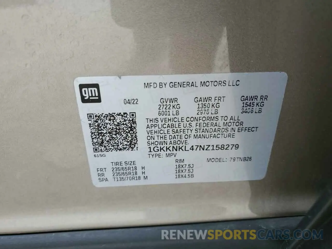 13 Photograph of a damaged car 1GKKNKL47NZ158279 GMC ACADIA 2022