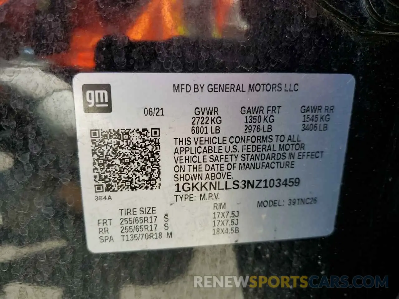 13 Photograph of a damaged car 1GKKNLLS3NZ103459 GMC ACADIA 2022