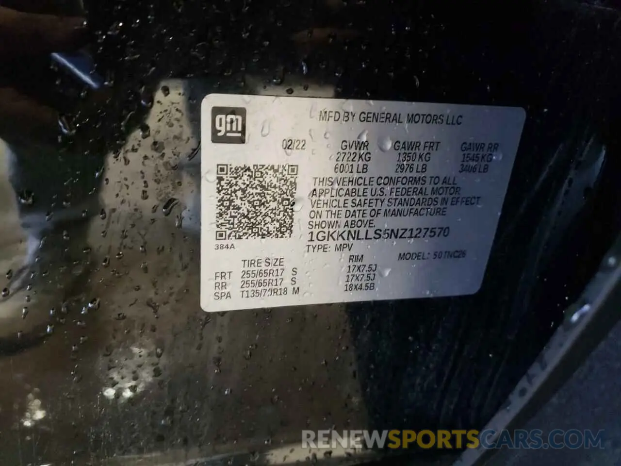 15 Photograph of a damaged car 1GKKNLLS5NZ127570 GMC ACADIA 2022