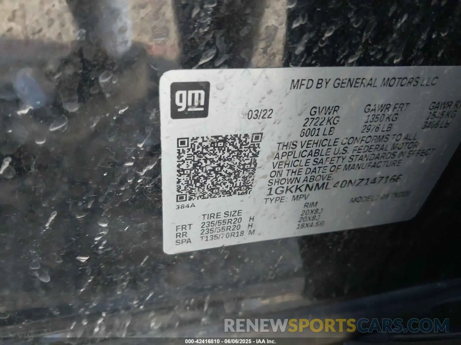 9 Photograph of a damaged car 1GKKNML40NZ147166 GMC ACADIA 2022