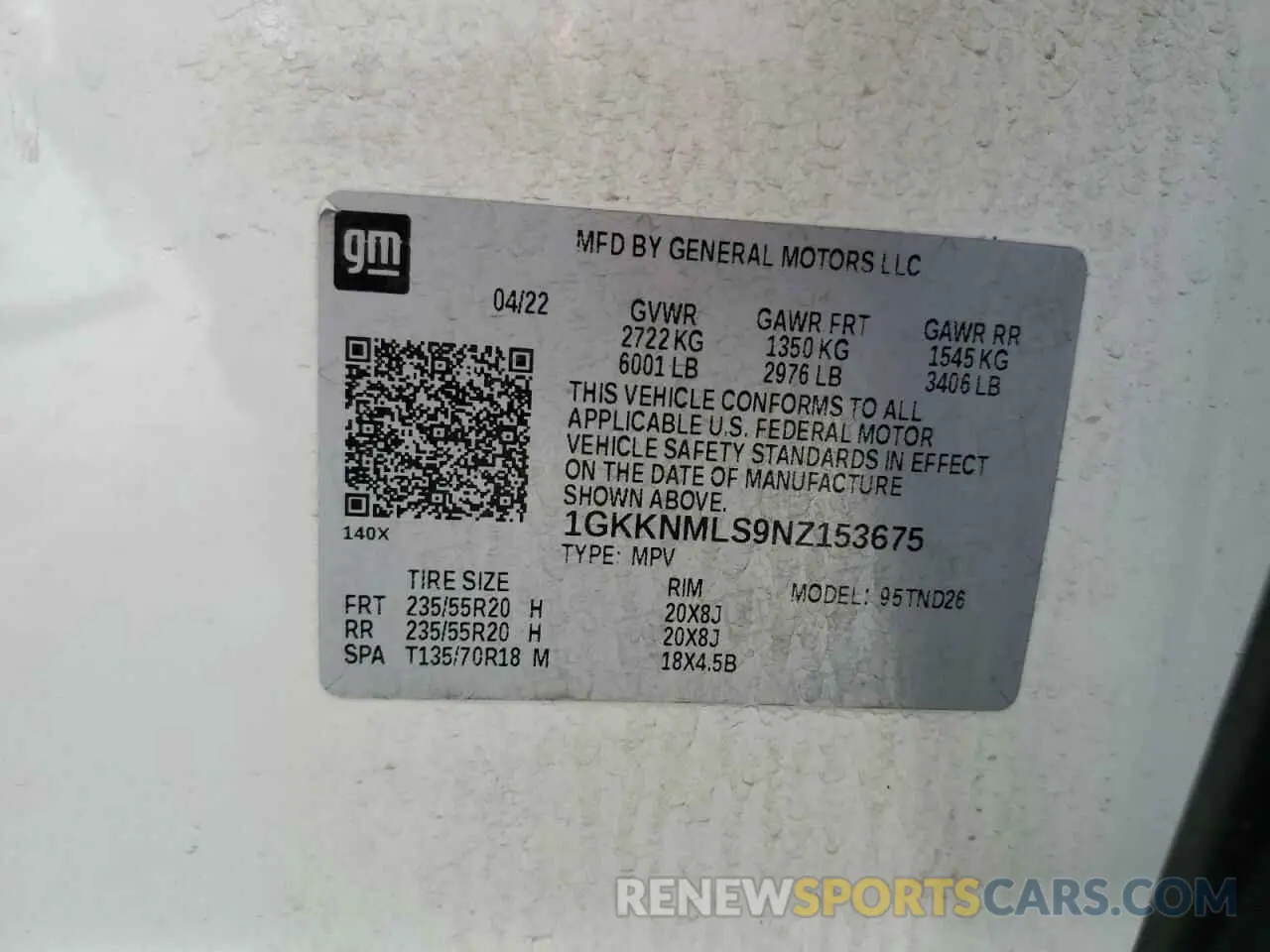 13 Photograph of a damaged car 1GKKNMLS9NZ153675 GMC ACADIA 2022