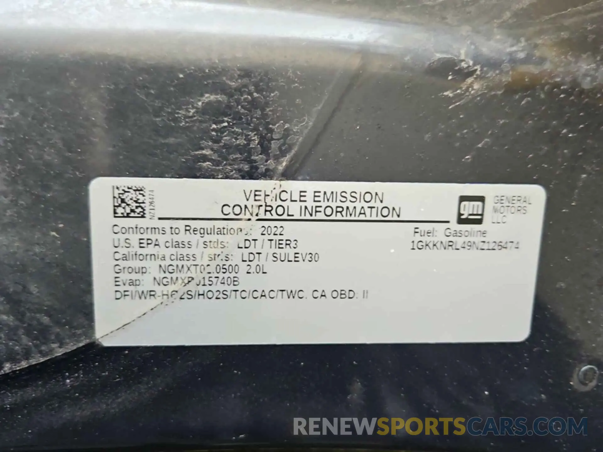 5 Photograph of a damaged car 1GKKNRL49NZ126474 GMC ACADIA 2022