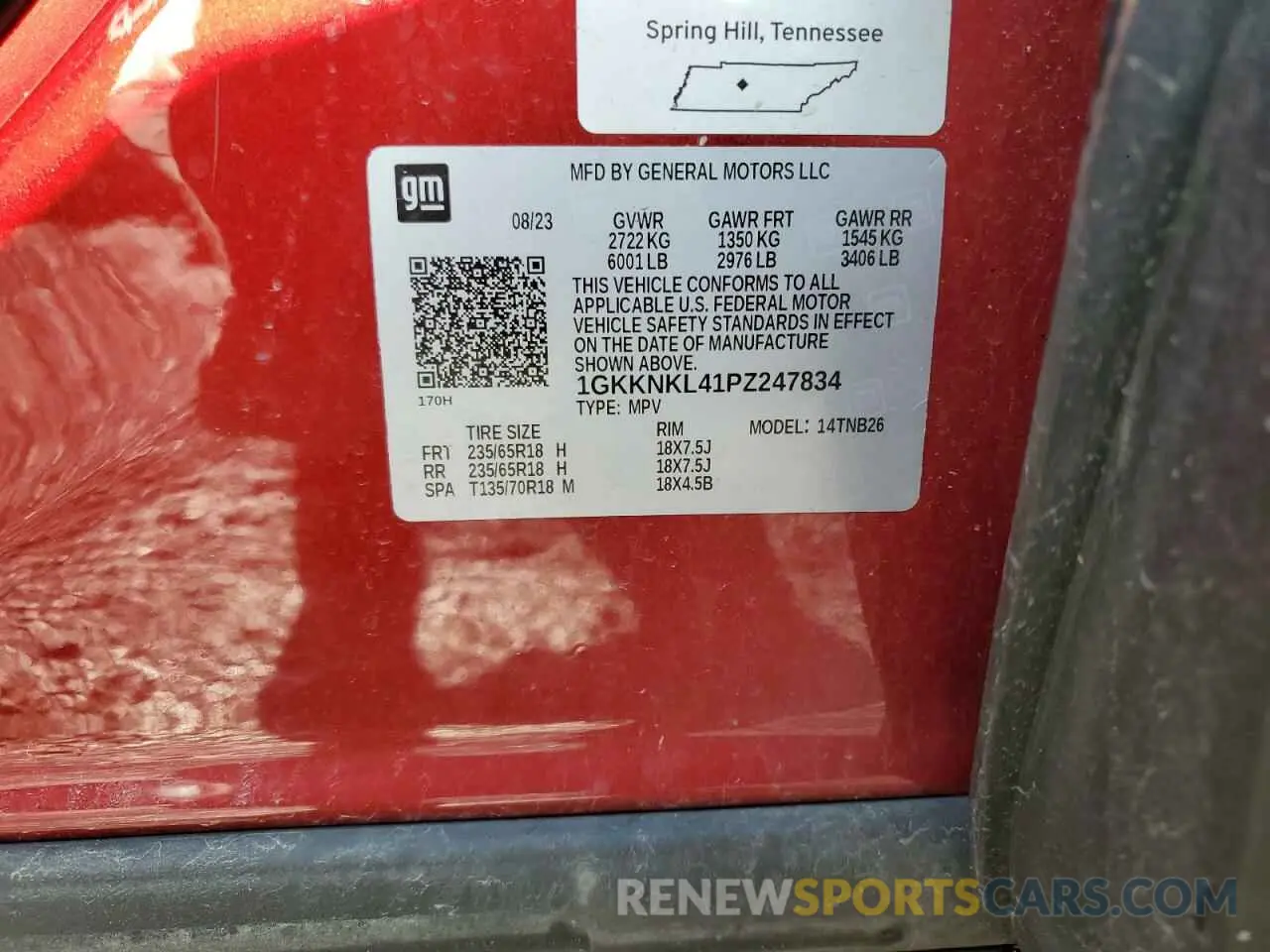 15 Photograph of a damaged car 1GKKNKL41PZ247834 GMC ACADIA 2023