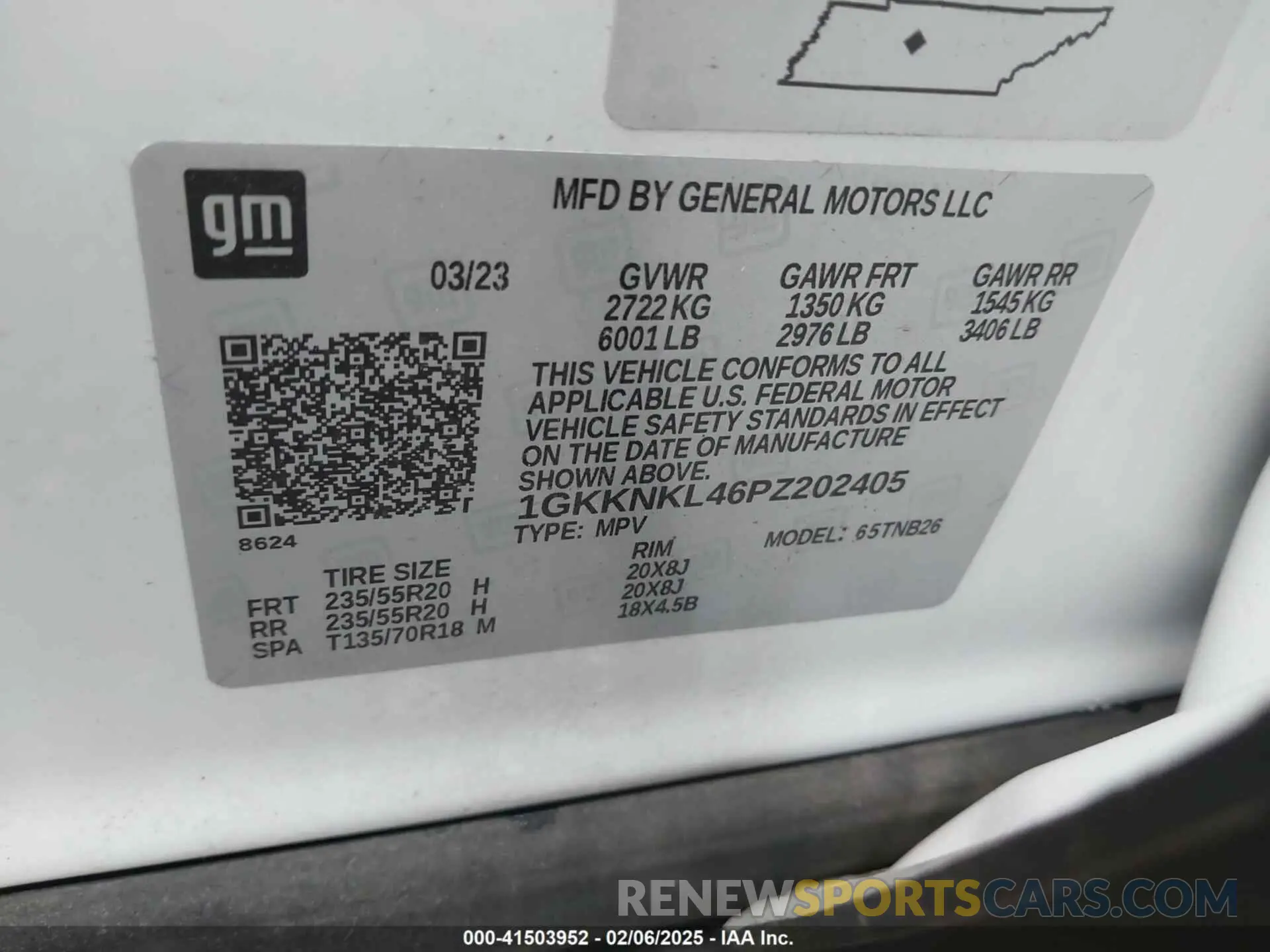 9 Photograph of a damaged car 1GKKNKL46PZ202405 GMC ACADIA 2023