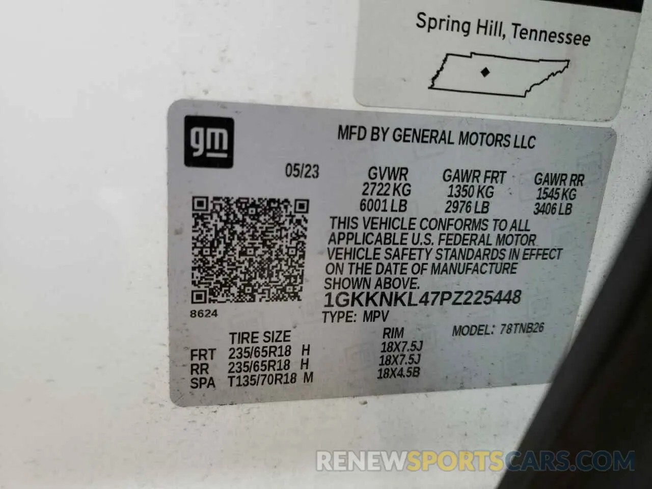 15 Photograph of a damaged car 1GKKNKL47PZ225448 GMC ACADIA 2023