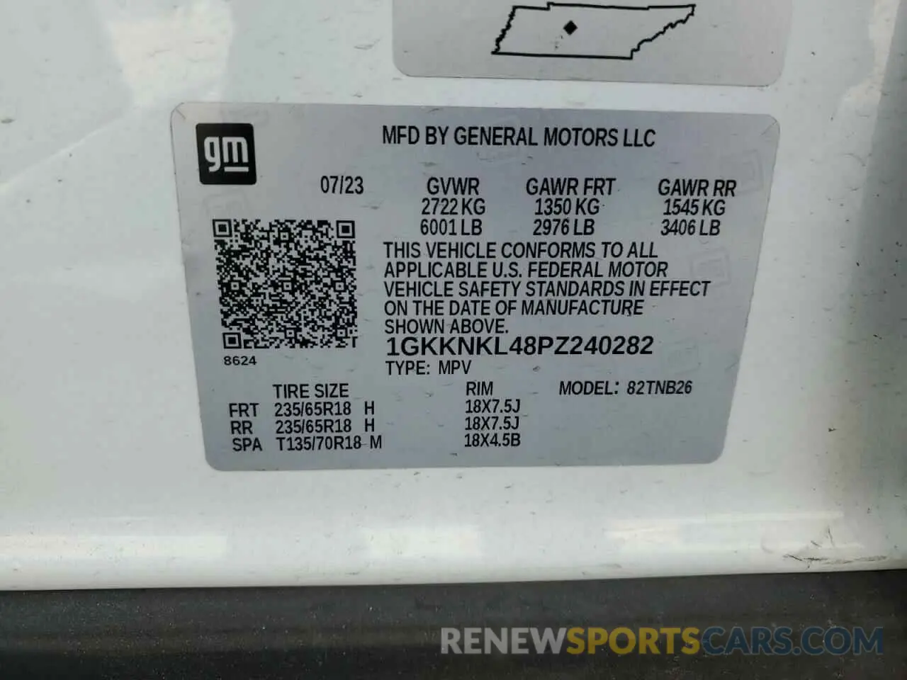 14 Photograph of a damaged car 1GKKNKL48PZ240282 GMC ACADIA 2023