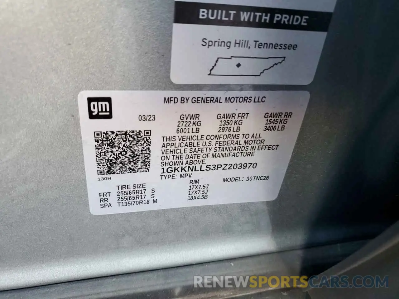 14 Photograph of a damaged car 1GKKNLLS3PZ203970 GMC ACADIA 2023