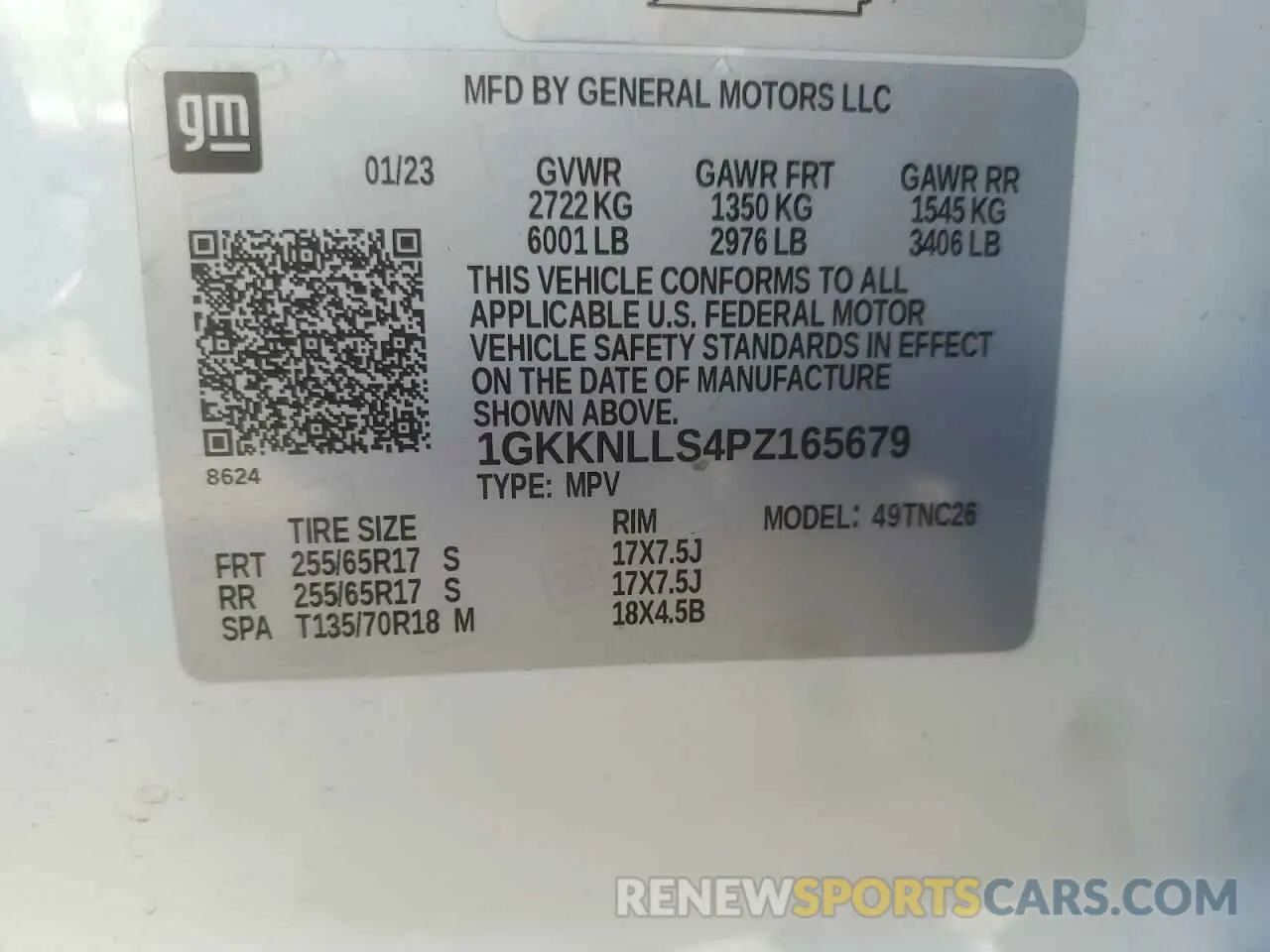 13 Photograph of a damaged car 1GKKNLLS4PZ165679 GMC ACADIA 2023