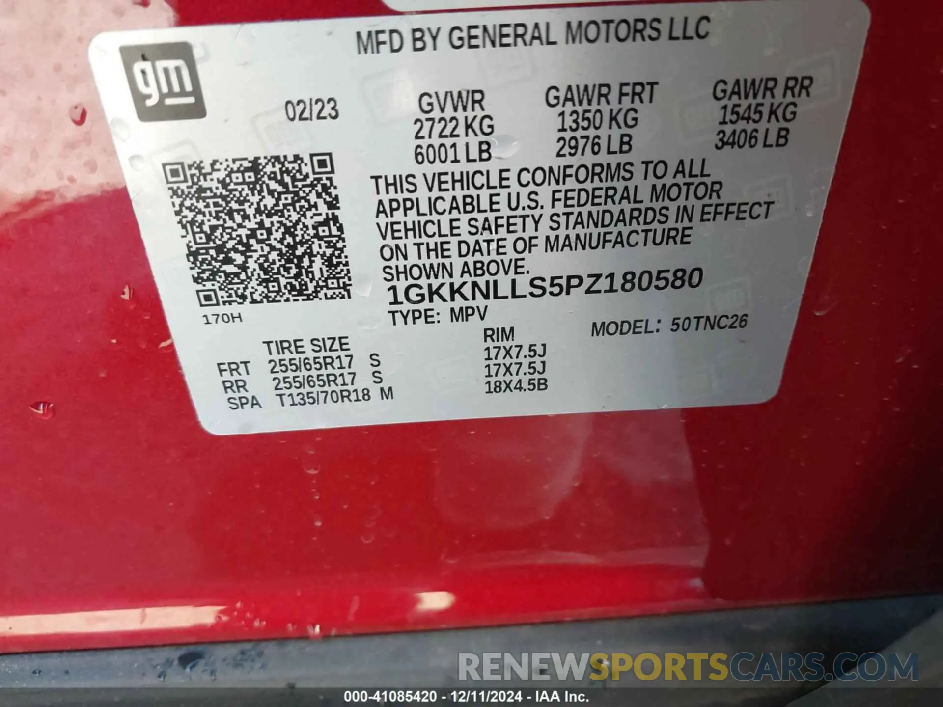 9 Photograph of a damaged car 1GKKNLLS5PZ180580 GMC ACADIA 2023