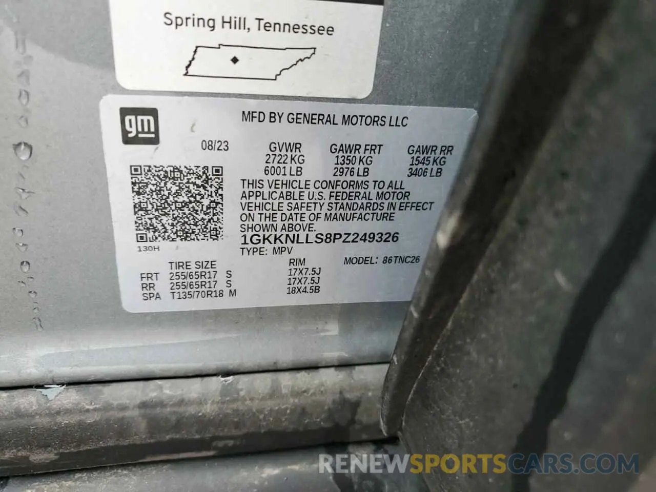 13 Photograph of a damaged car 1GKKNLLS8PZ249326 GMC ACADIA 2023