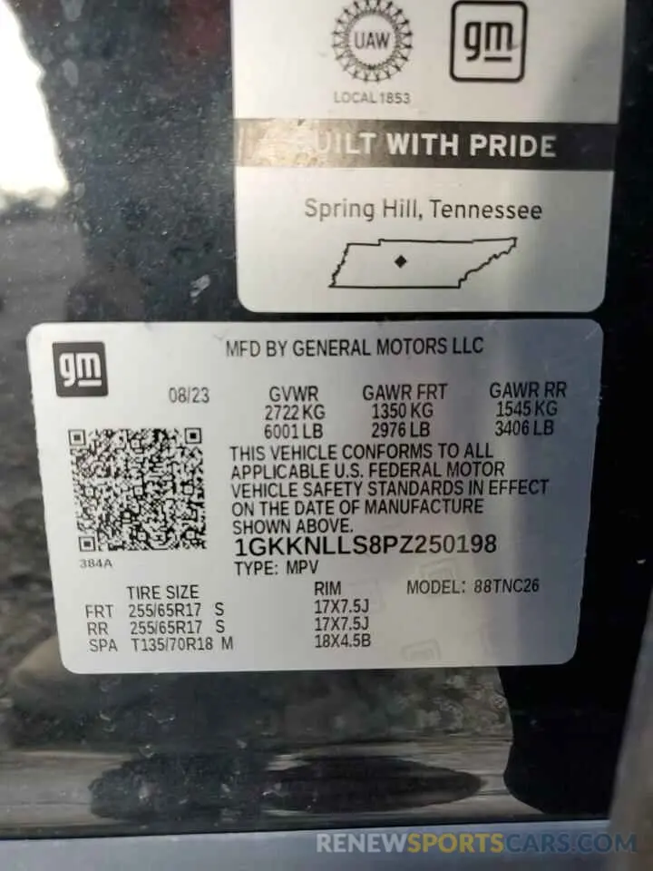 14 Photograph of a damaged car 1GKKNLLS8PZ250198 GMC ACADIA 2023
