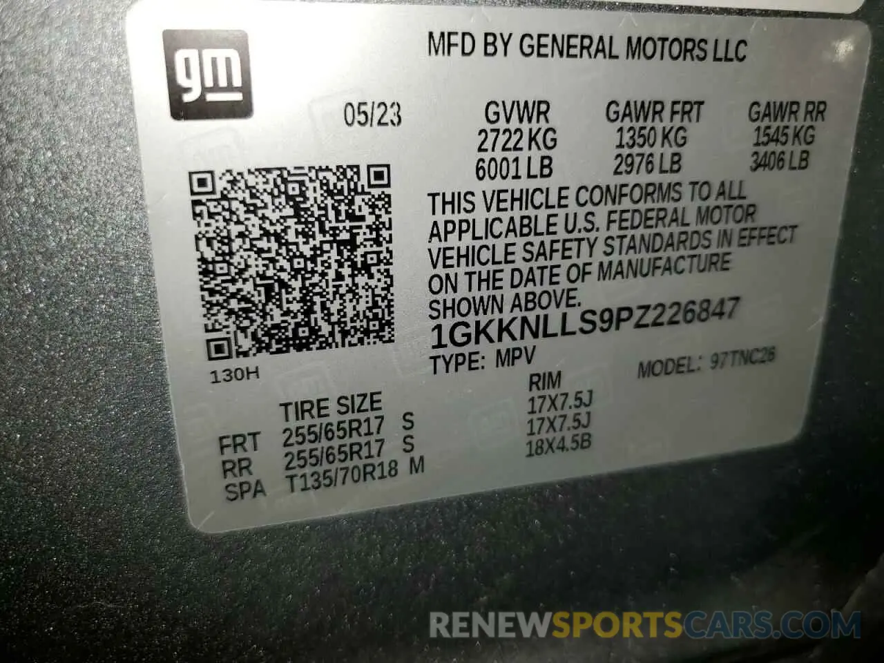 13 Photograph of a damaged car 1GKKNLLS9PZ226847 GMC ACADIA 2023