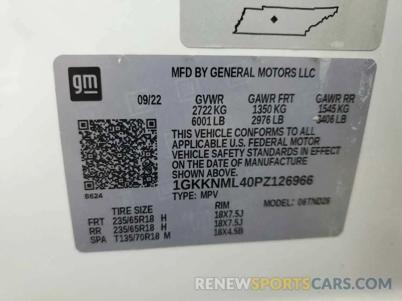 13 Photograph of a damaged car 1GKKNML40PZ126966 GMC ACADIA 2023