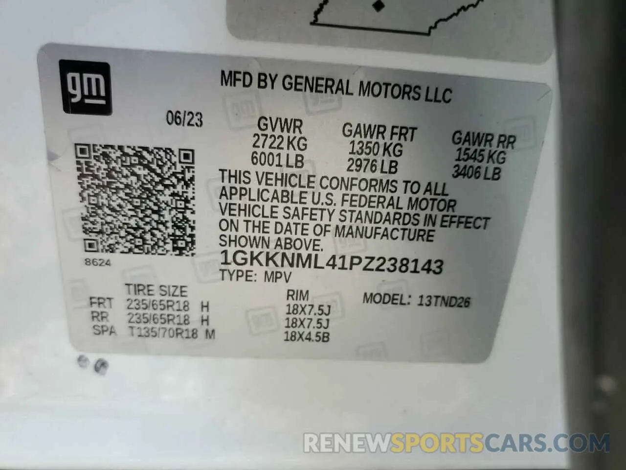 15 Photograph of a damaged car 1GKKNML41PZ238143 GMC ACADIA 2023