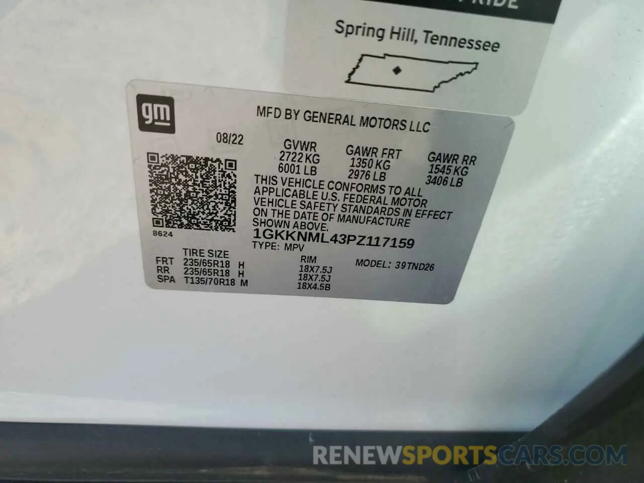 13 Photograph of a damaged car 1GKKNML43PZ117159 GMC ACADIA 2023