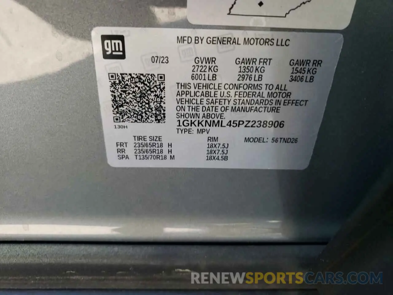 15 Photograph of a damaged car 1GKKNML45PZ238906 GMC ACADIA 2023