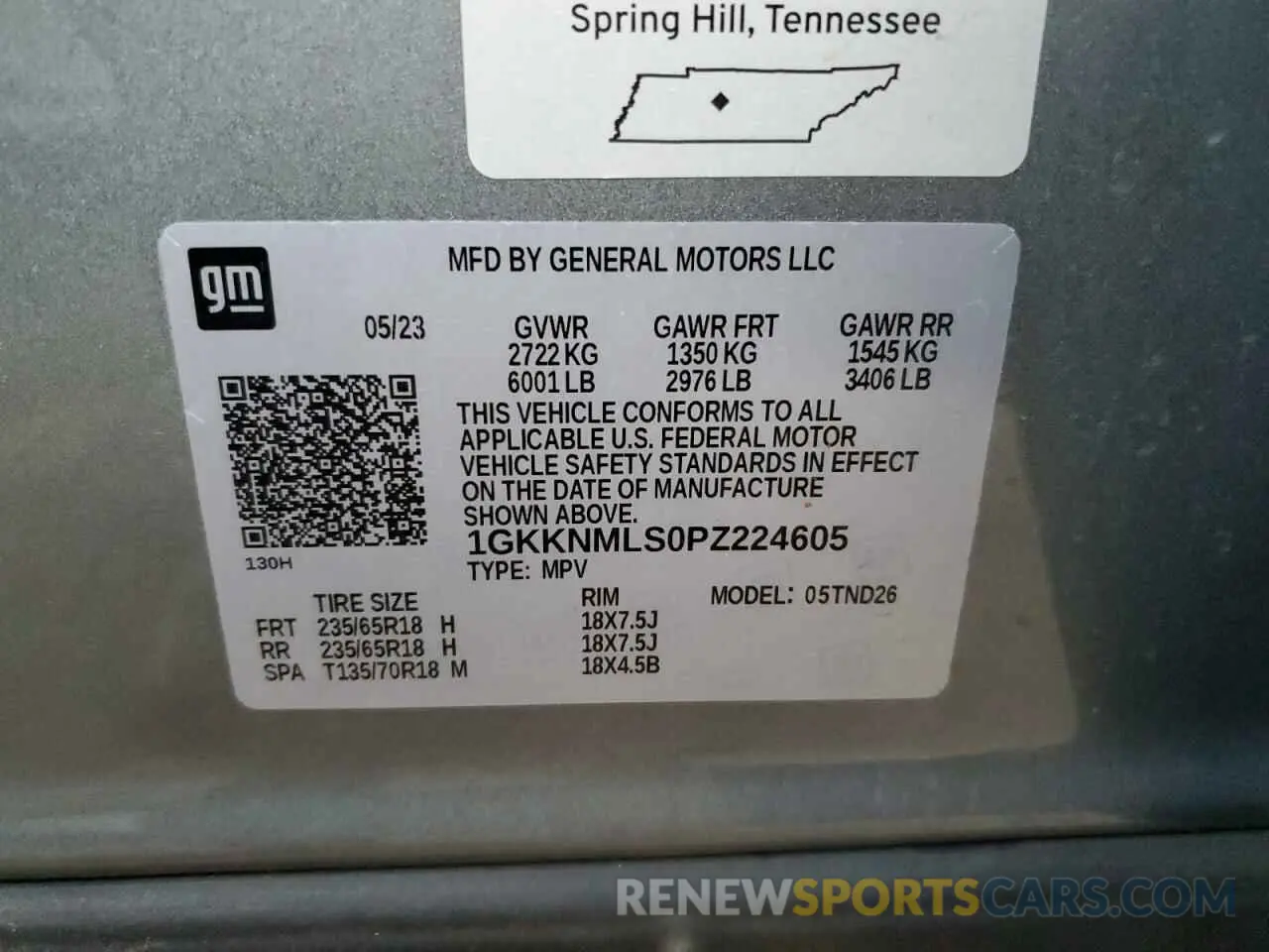13 Photograph of a damaged car 1GKKNMLS0PZ224605 GMC ACADIA 2023