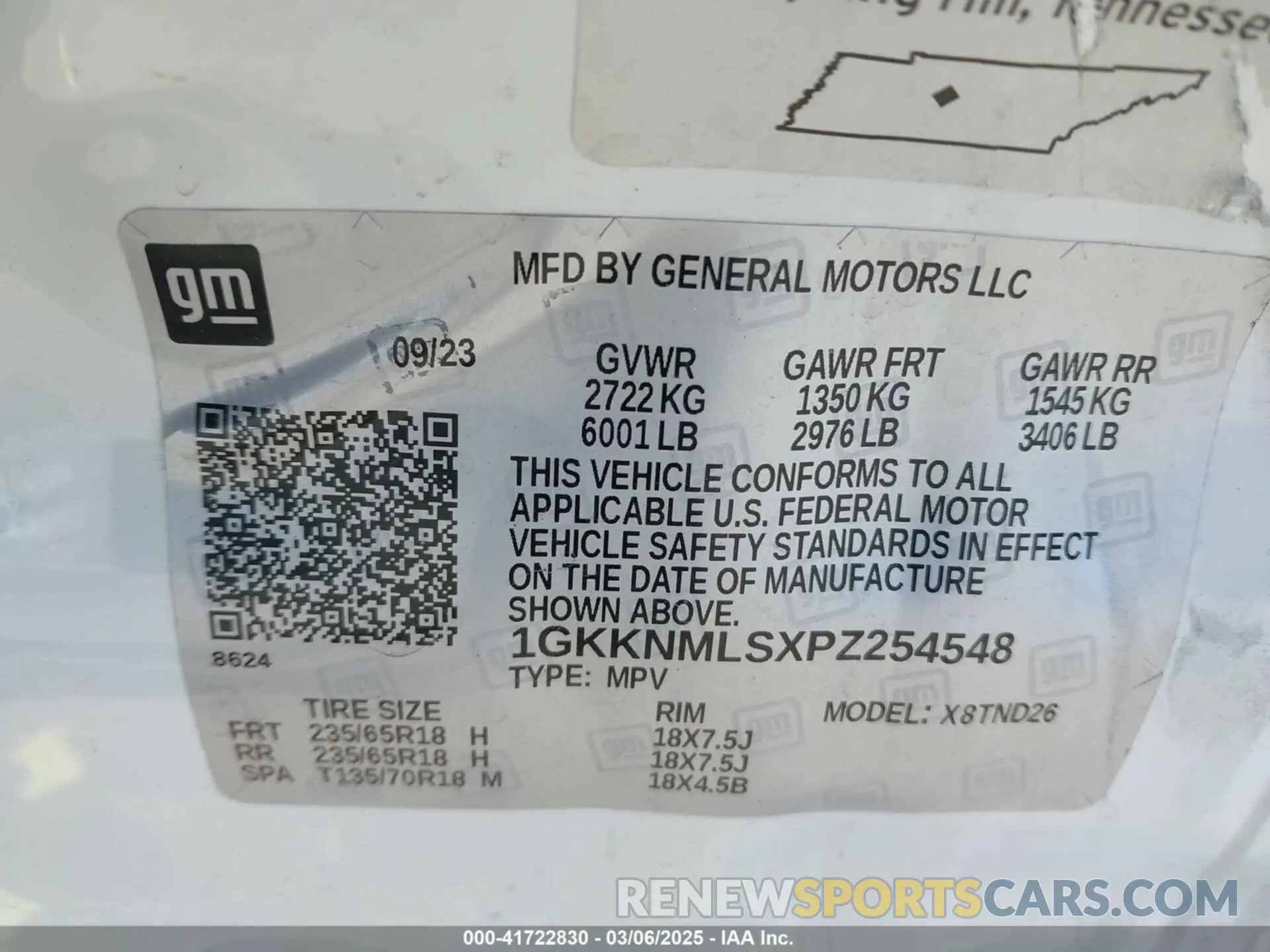 9 Photograph of a damaged car 1GKKNMLSXPZ254548 GMC ACADIA 2023