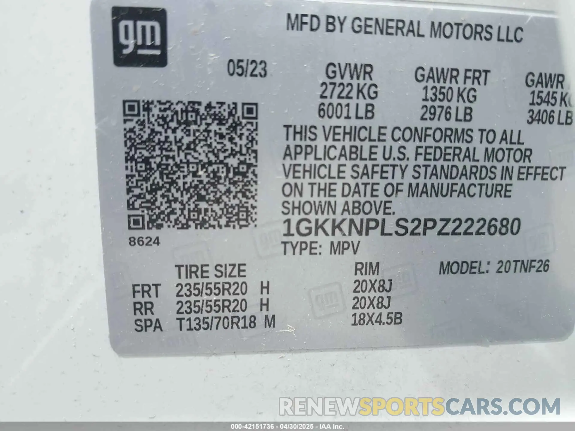 9 Photograph of a damaged car 1GKKNPLS2PZ222680 GMC ACADIA 2023