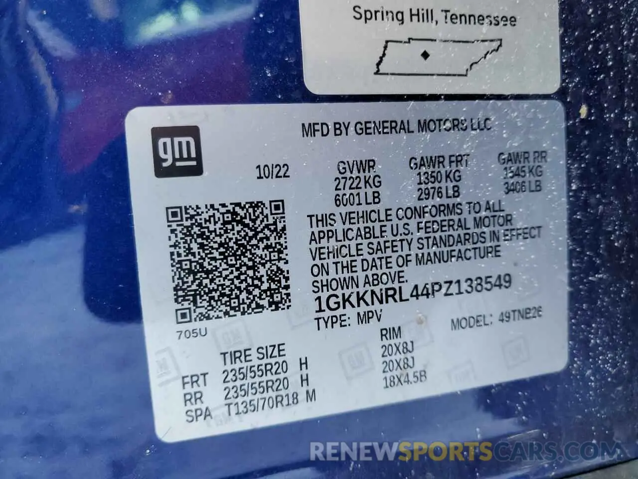 14 Photograph of a damaged car 1GKKNRL44PZ138549 GMC ACADIA 2023