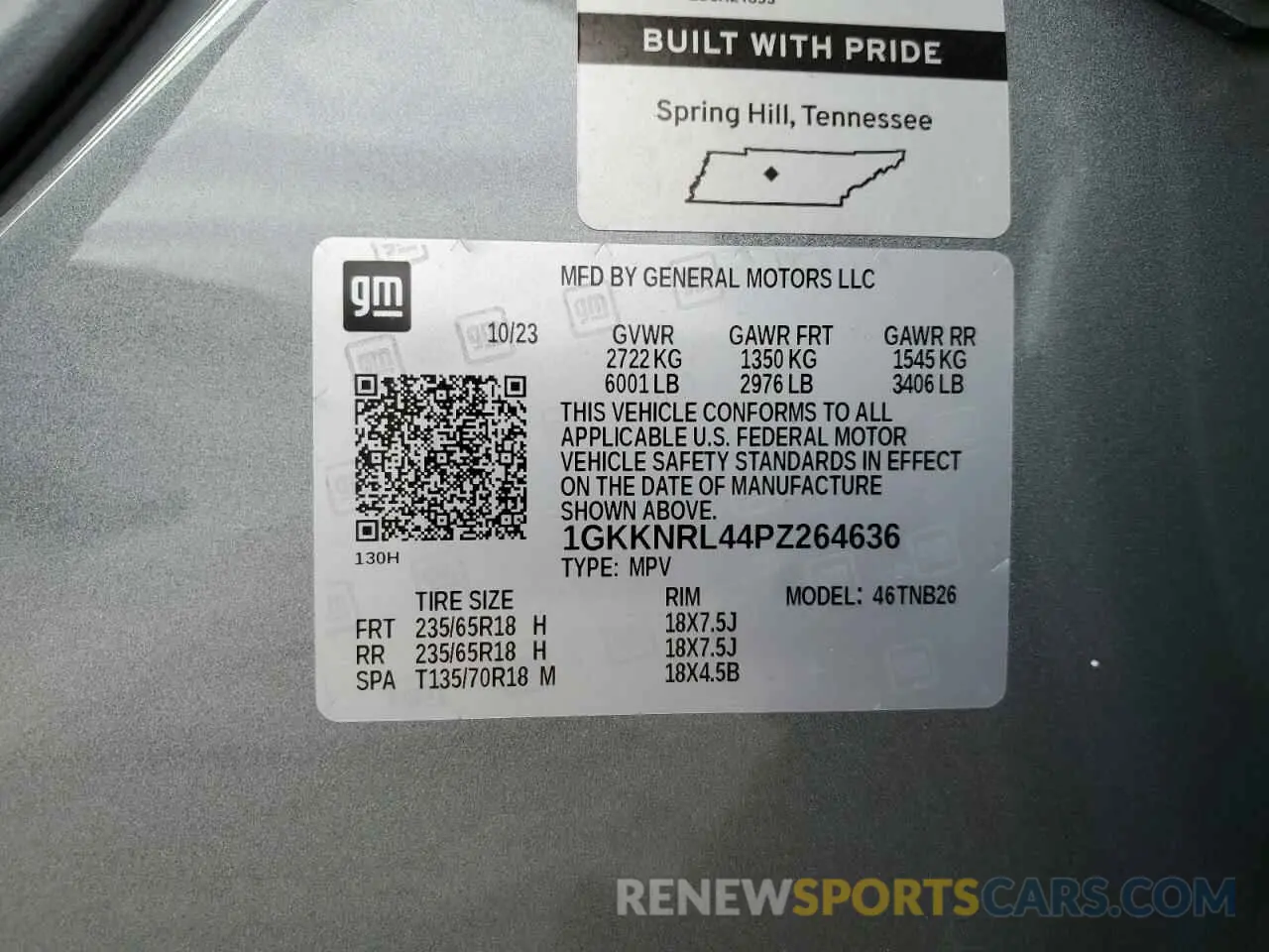 14 Photograph of a damaged car 1GKKNRL44PZ264636 GMC ACADIA 2023