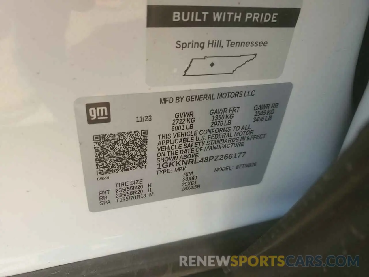 14 Photograph of a damaged car 1GKKNRL48PZ266177 GMC ACADIA 2023