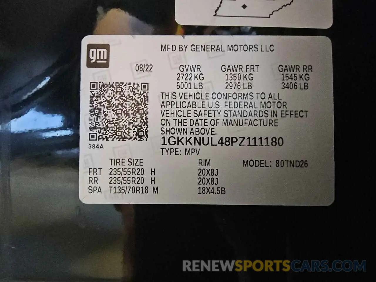 13 Photograph of a damaged car 1GKKNUL48PZ111180 GMC ACADIA 2023