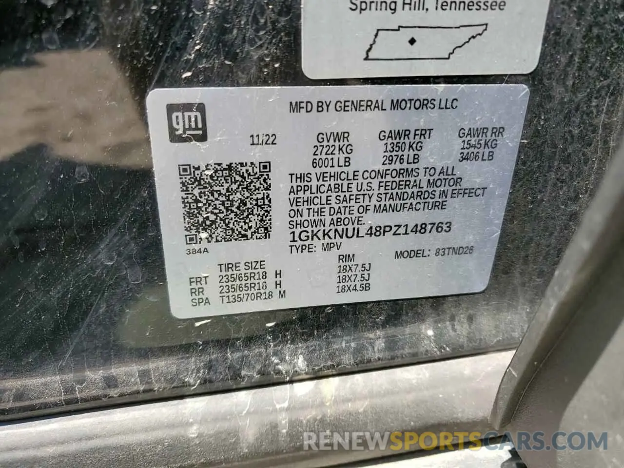 13 Photograph of a damaged car 1GKKNUL48PZ148763 GMC ACADIA 2023
