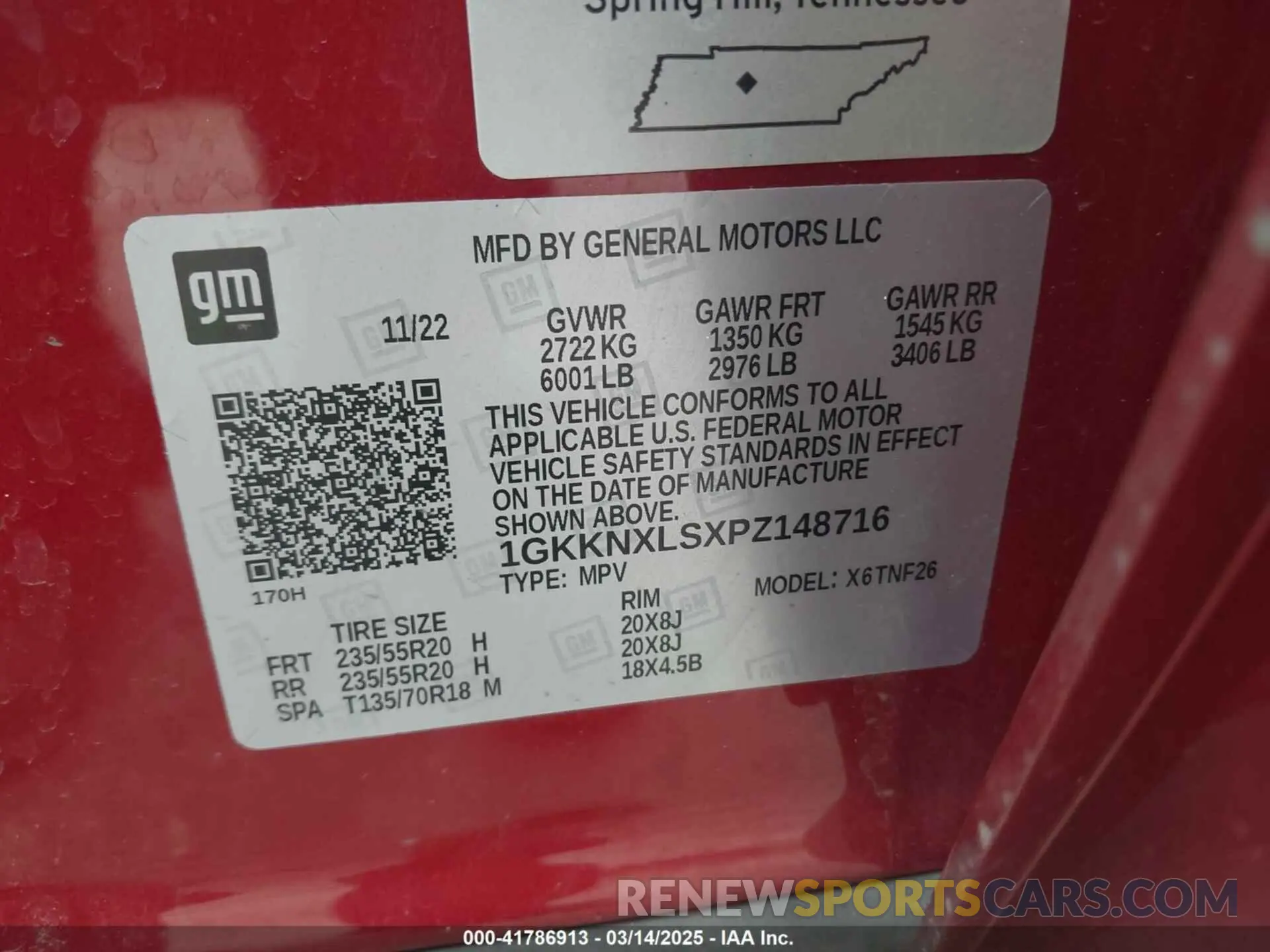 9 Photograph of a damaged car 1GKKNXLSXPZ148716 GMC ACADIA 2023