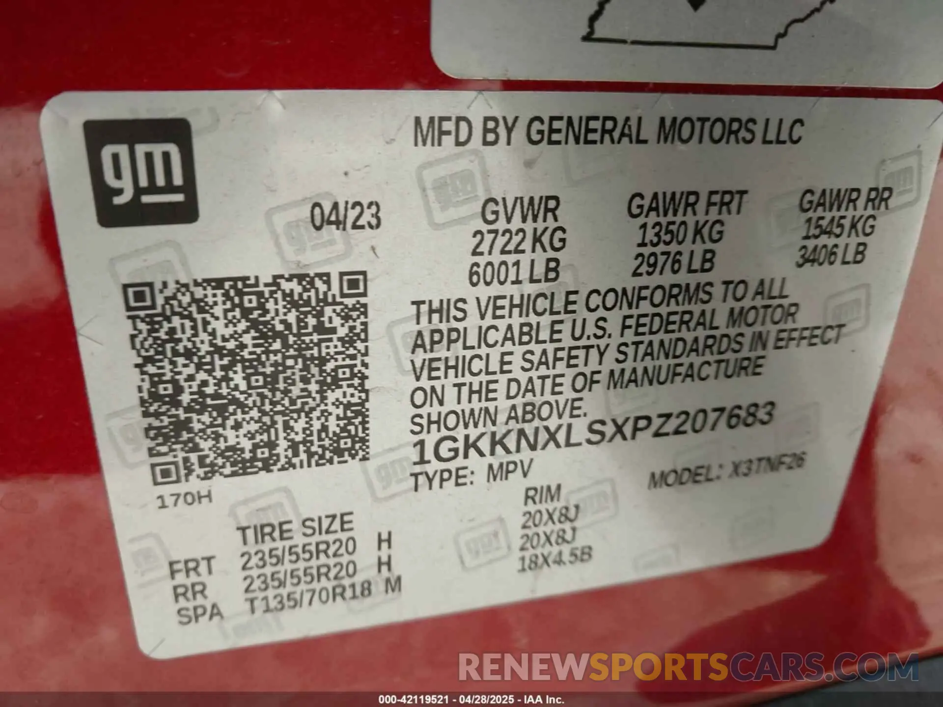 9 Photograph of a damaged car 1GKKNXLSXPZ207683 GMC ACADIA 2023