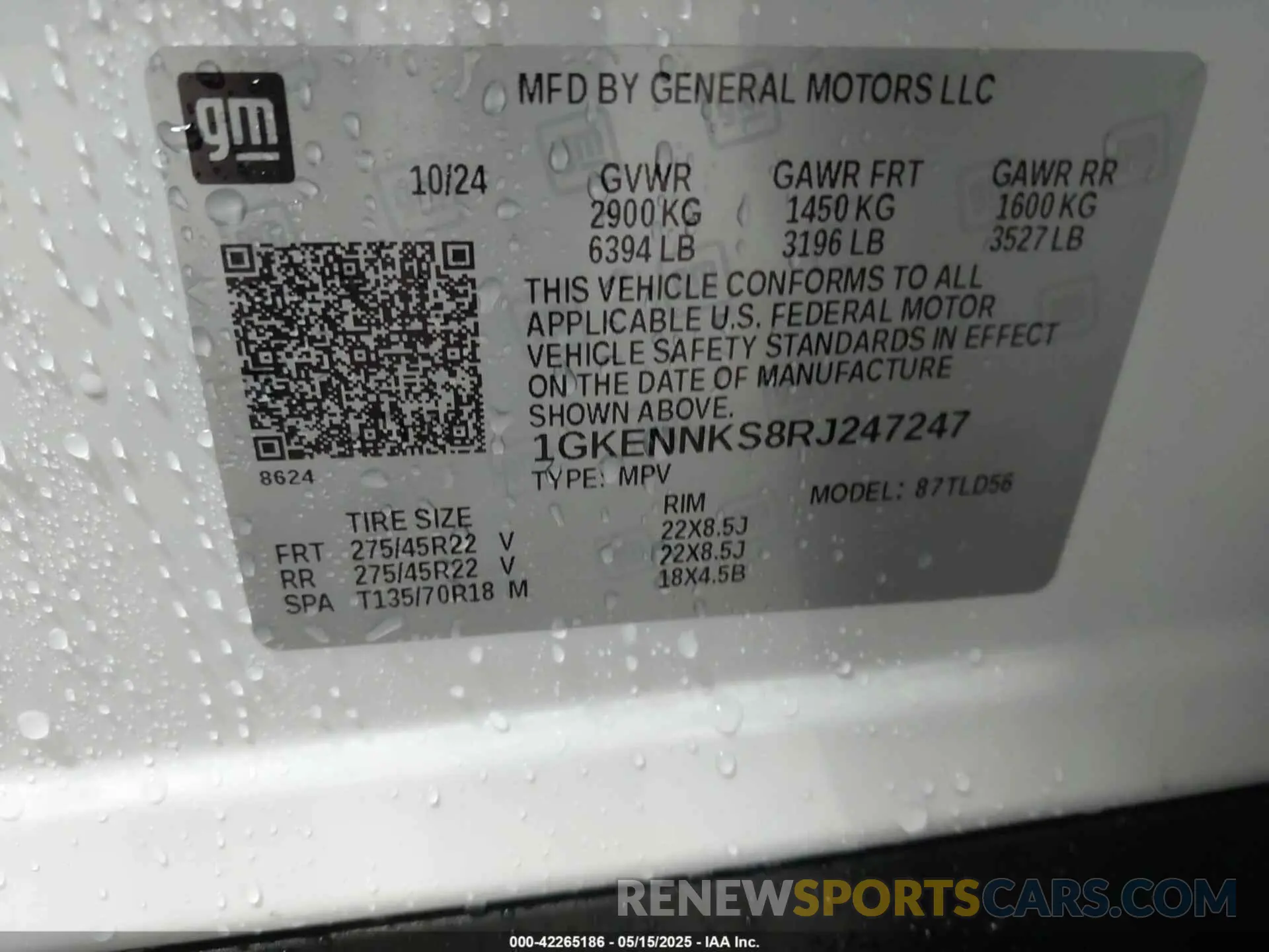 9 Photograph of a damaged car 1GKENNKS8RJ247247 GMC ACADIA 2024