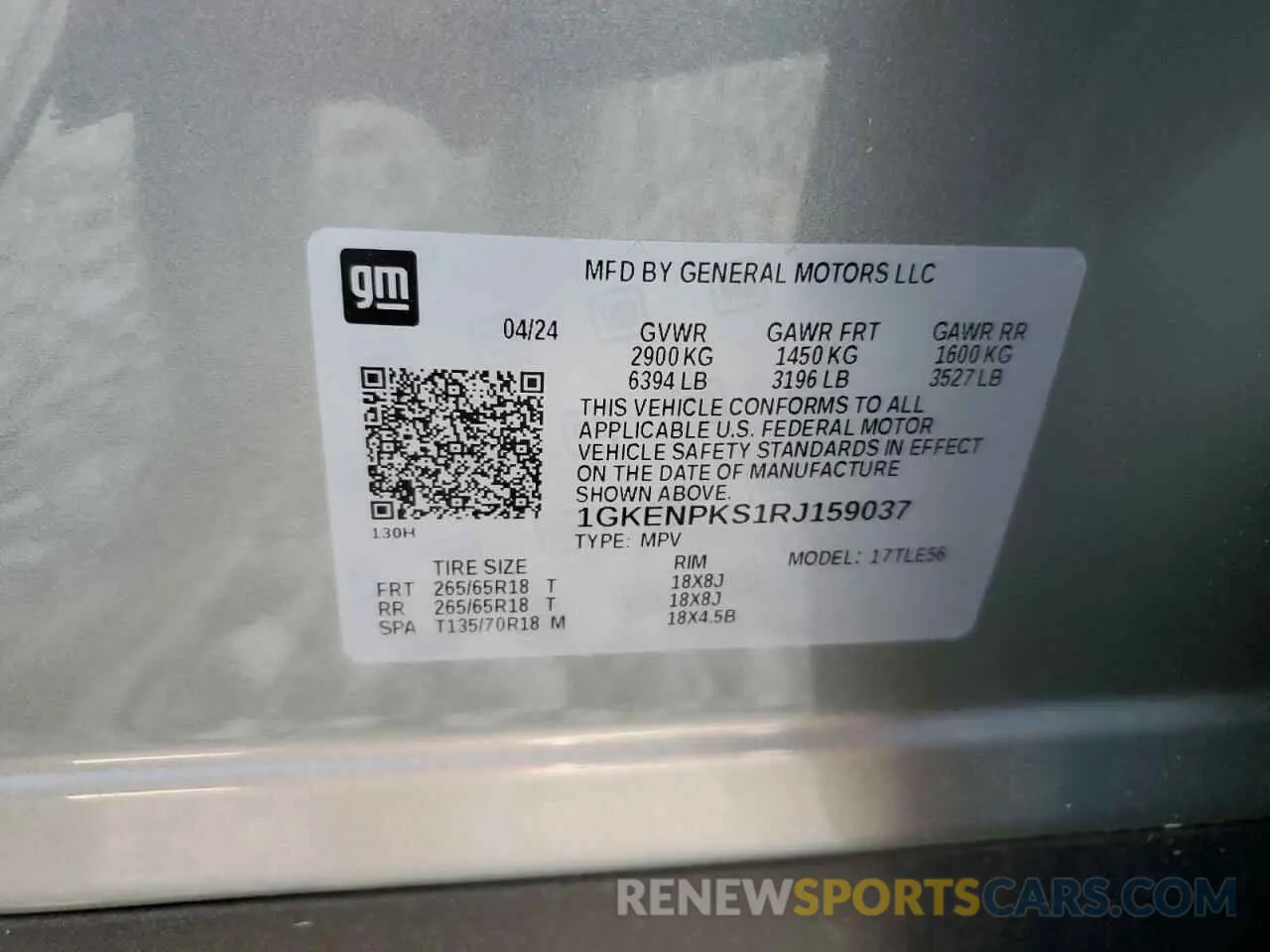14 Photograph of a damaged car 1GKENPKS1RJ159037 GMC ACADIA 2024