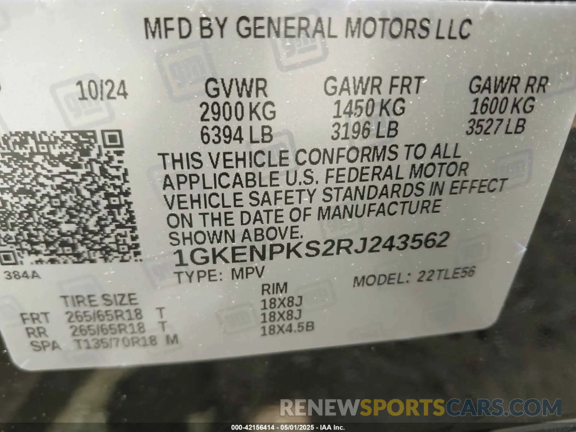 9 Photograph of a damaged car 1GKENPKS2RJ243562 GMC ACADIA 2024