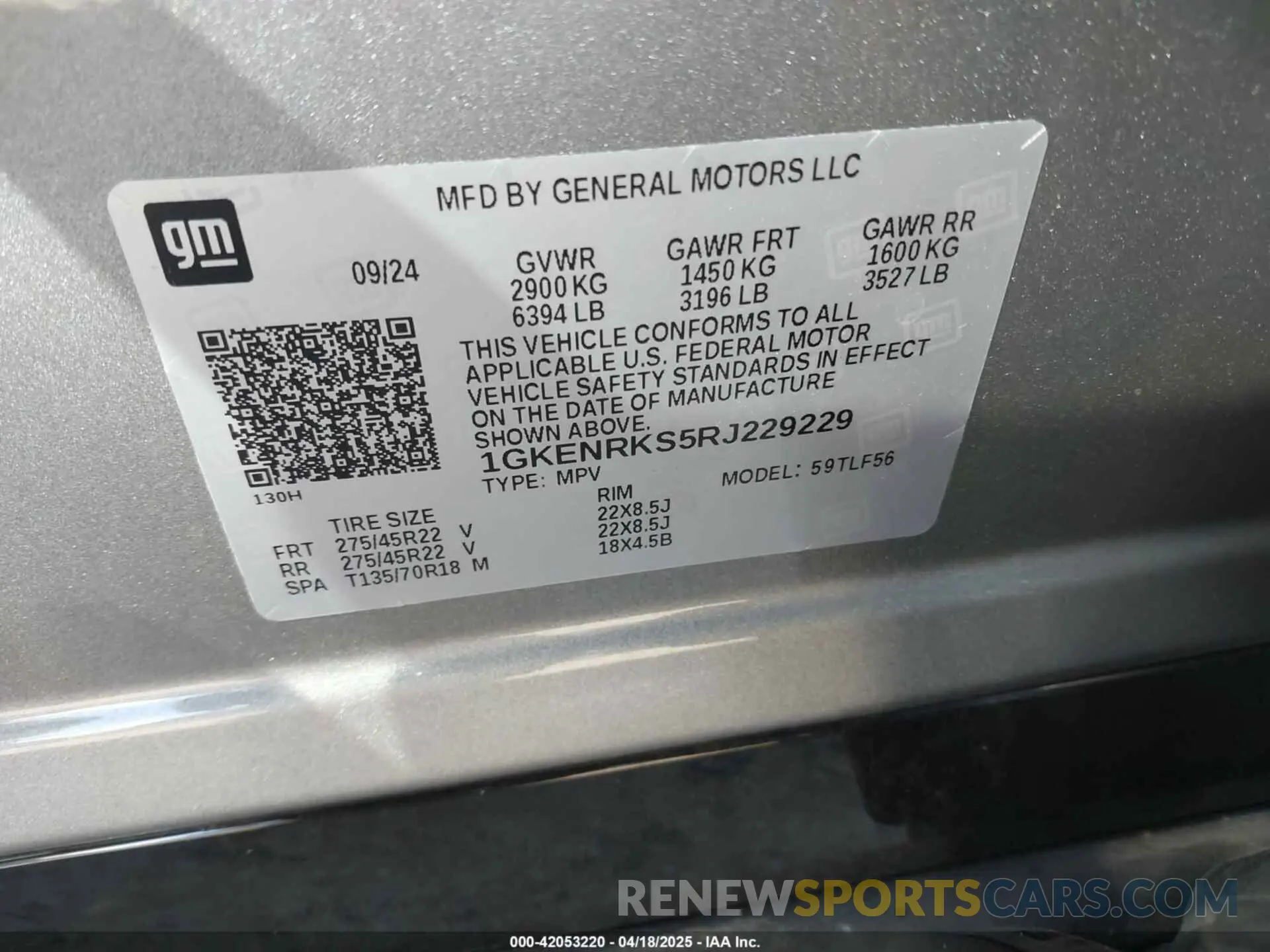 9 Photograph of a damaged car 1GKENRKS5RJ229229 GMC ACADIA 2024