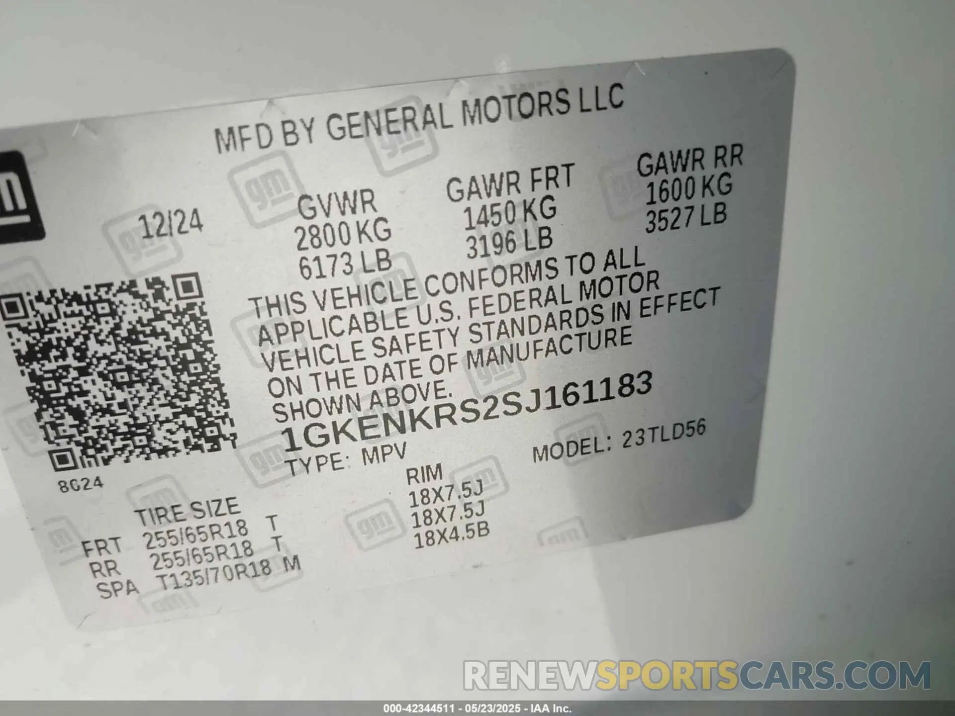 9 Photograph of a damaged car 1GKENKRS2SJ161183 GMC ACADIA 2025