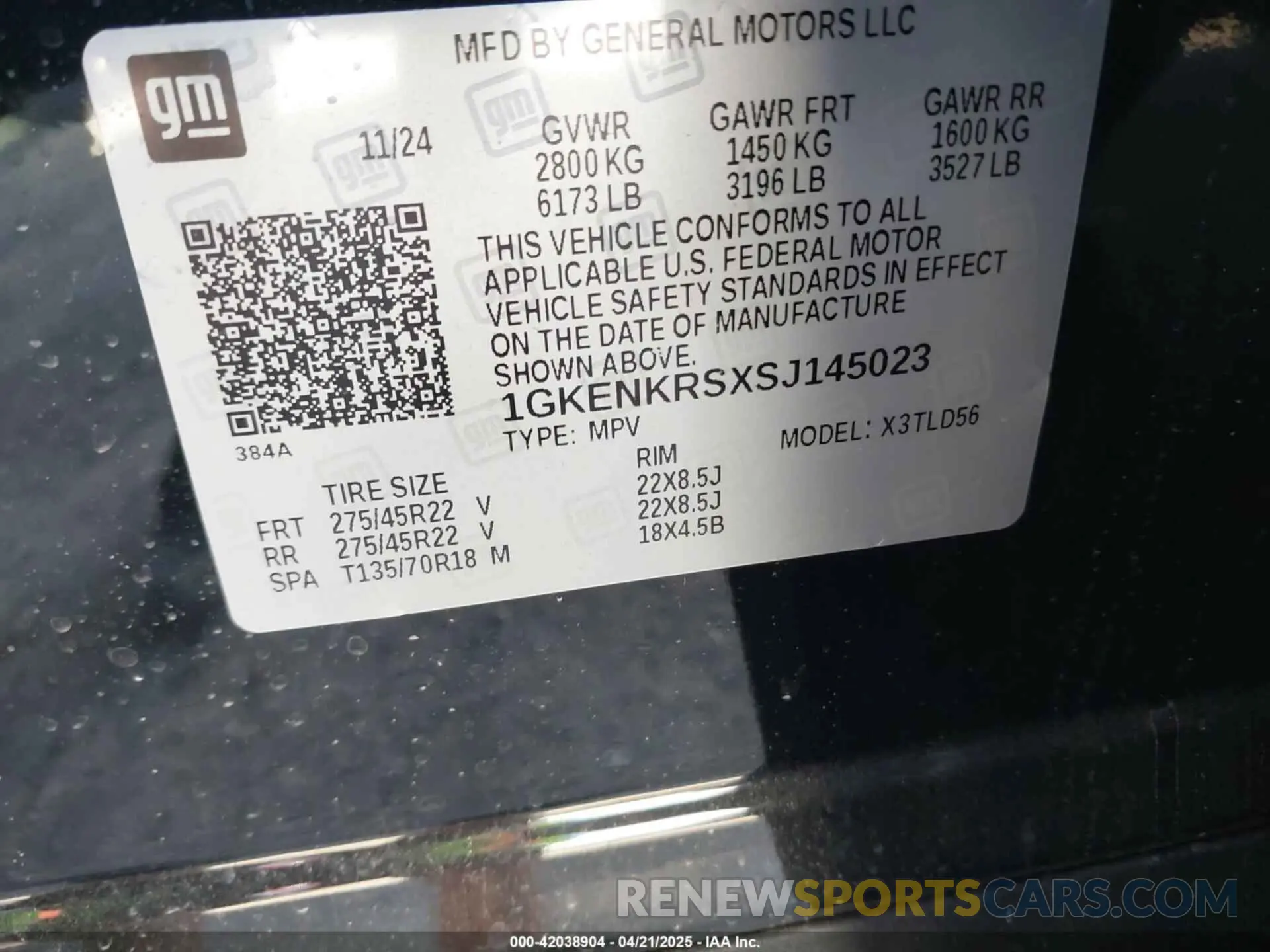 9 Photograph of a damaged car 1GKENKRSXSJ145023 GMC ACADIA 2025