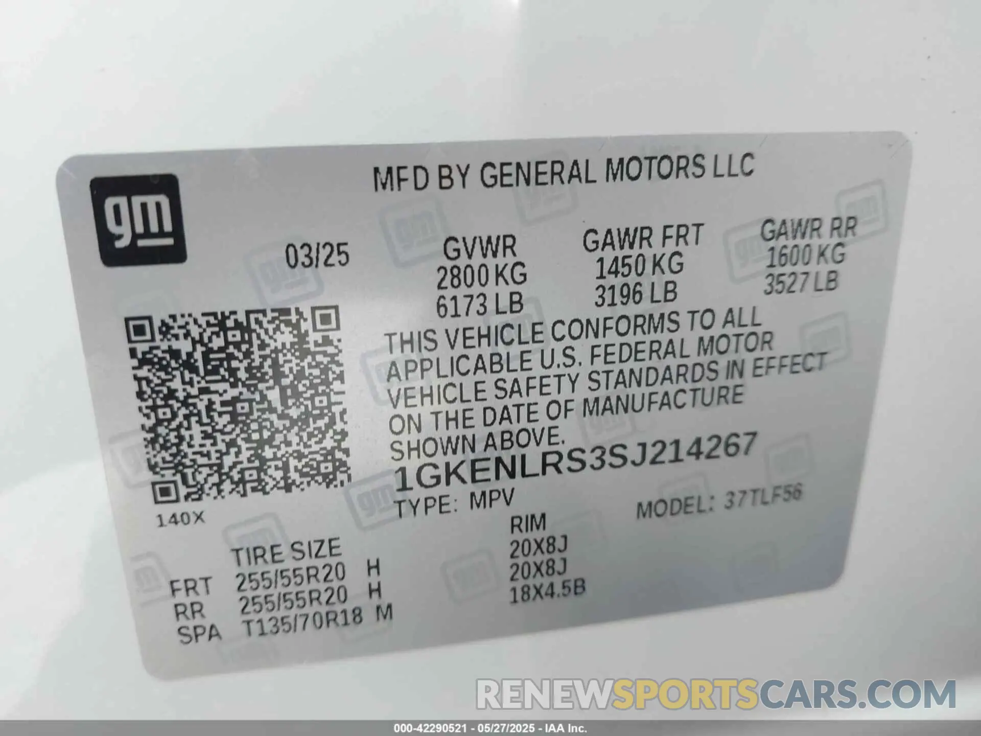 9 Photograph of a damaged car 1GKENLRS3SJ214267 GMC ACADIA 2025
