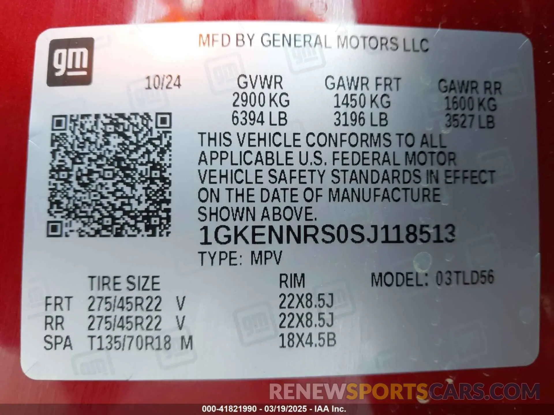 9 Photograph of a damaged car 1GKENNRS0SJ118513 GMC ACADIA 2025