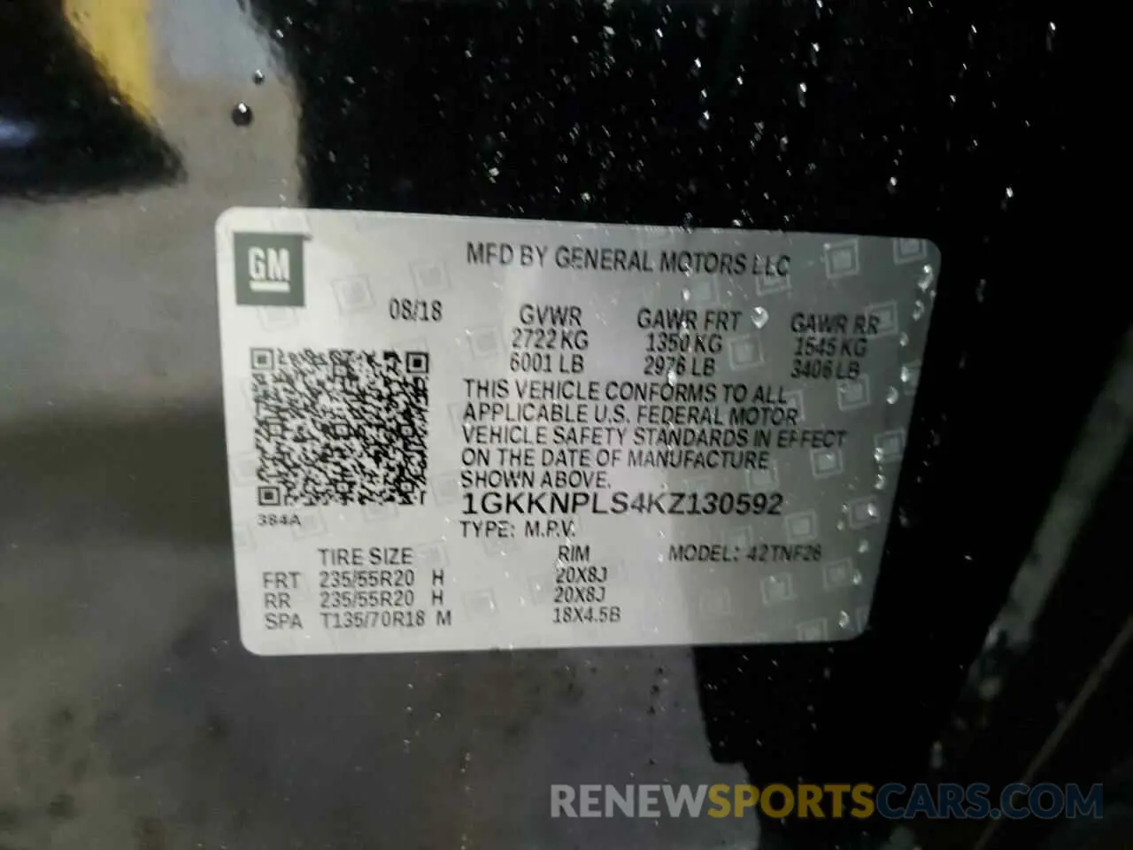 15 Photograph of a damaged car 1GKKNPLS4KZ130592 GMC ACADIA DEN 2019