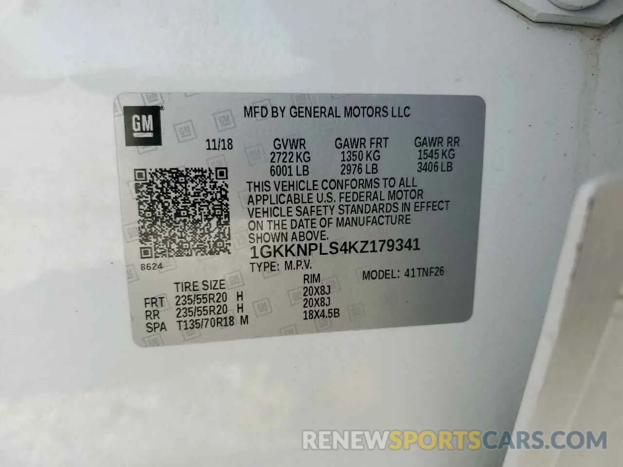 14 Photograph of a damaged car 1GKKNPLS4KZ179341 GMC ACADIA DEN 2019