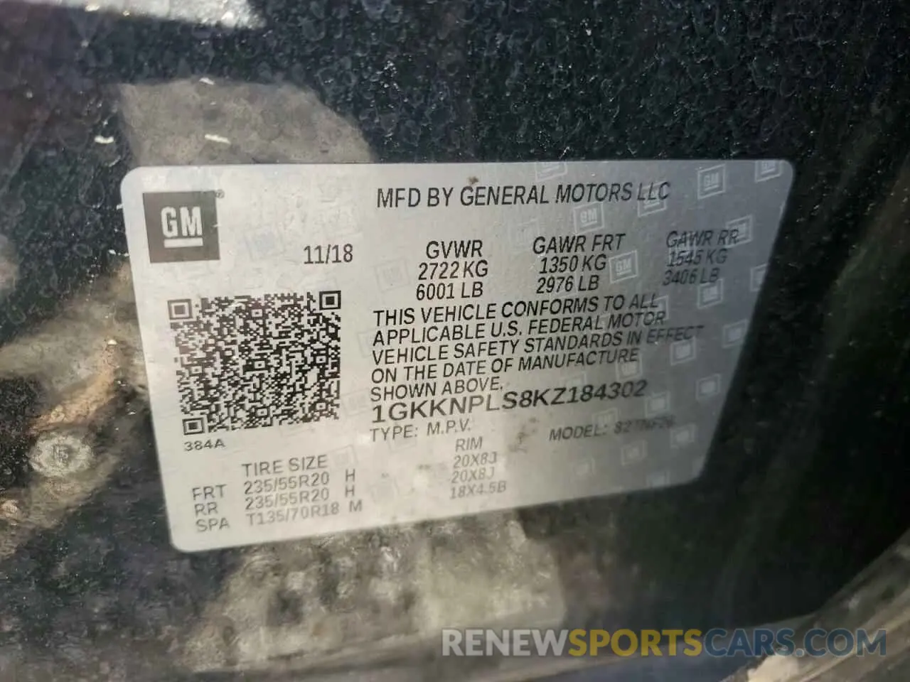 12 Photograph of a damaged car 1GKKNPLS8KZ184302 GMC ACADIA DEN 2019