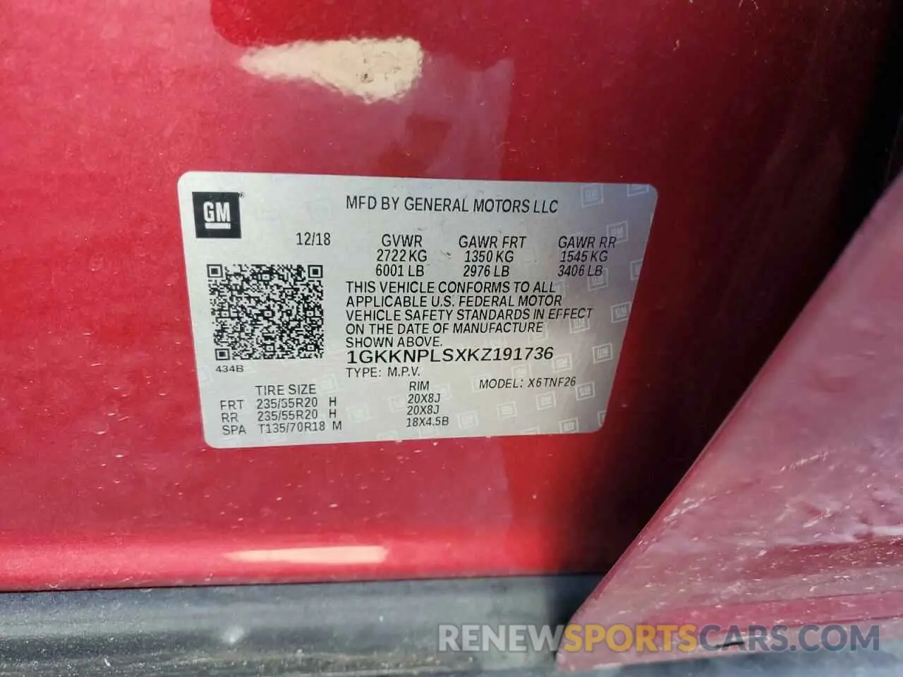 14 Photograph of a damaged car 1GKKNPLSXKZ191736 GMC ACADIA DEN 2019
